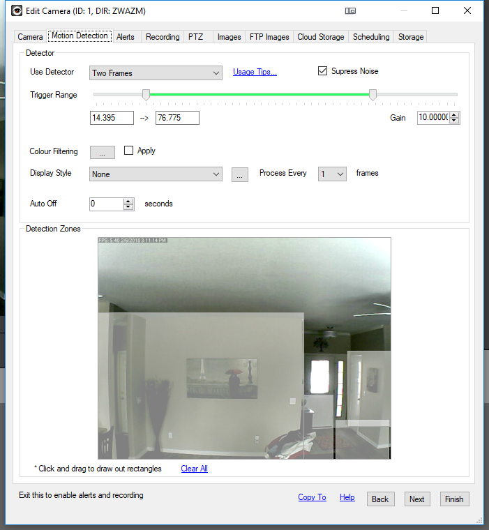 Foscam motion detection best sale sensitivity